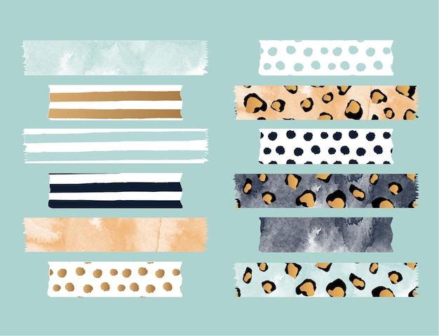 Nastri blu boho animal washi