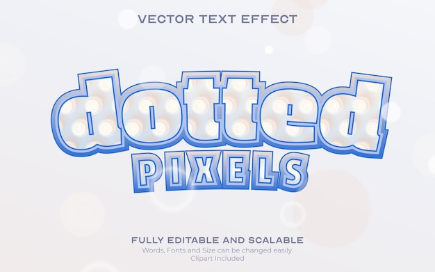 Vector blue bold 3d text effect with dotted bokeh light