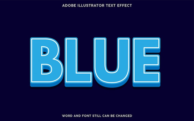 Vector blue bold text effect