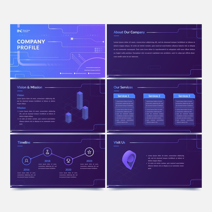 Vector a blue book with a blue background that says company company