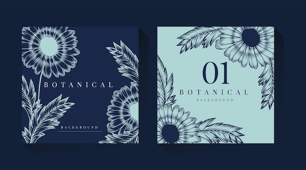 Illustrazione botanica blu