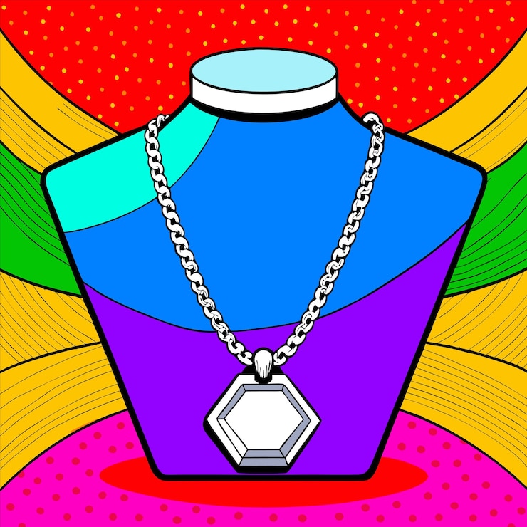 वेक्टर a blue bottle with a chain on it
