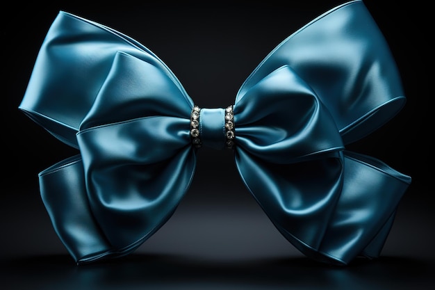 Vector blue bow tie on a white background