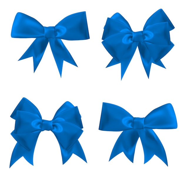 Vector blue bow top view.