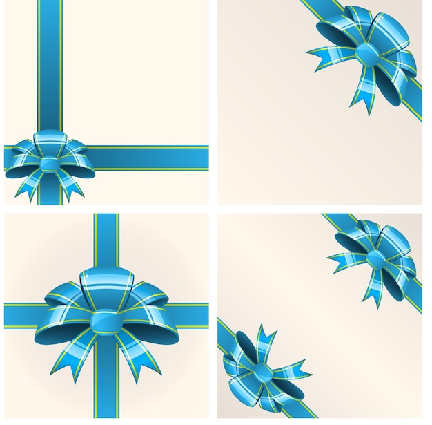 Blue bow with ribbons