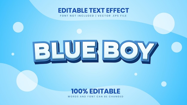 Редактируемый текстовый эффект blue boy