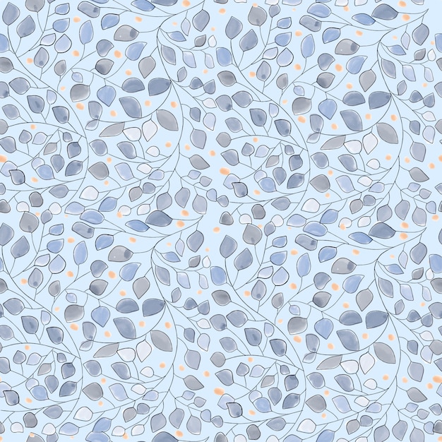 Vector blue branch seamless pattern