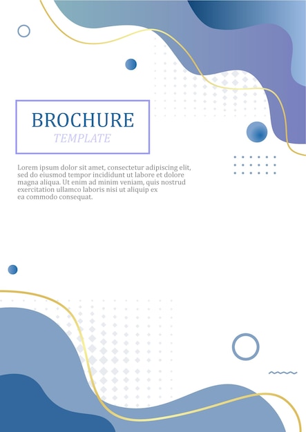 blue brochure template with curve