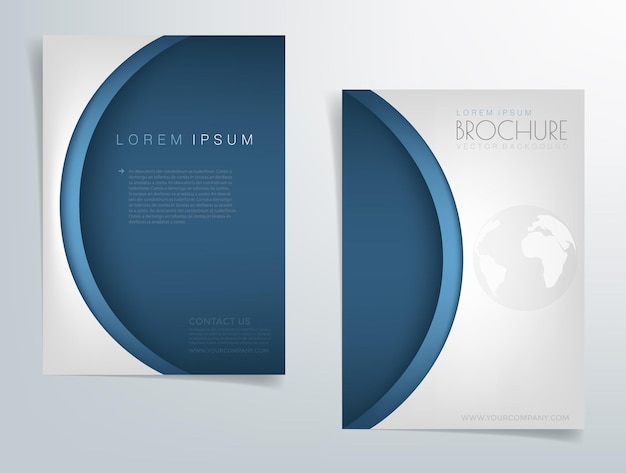 Blue brochure vector curve line overlap background for text and message design