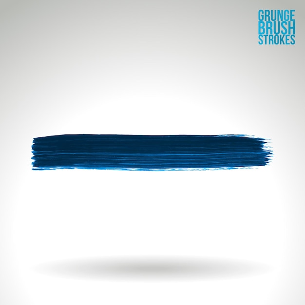 Синий мазок кистью и текстура. гранж вектор абстрактный раскрашенный вручную элемент.
