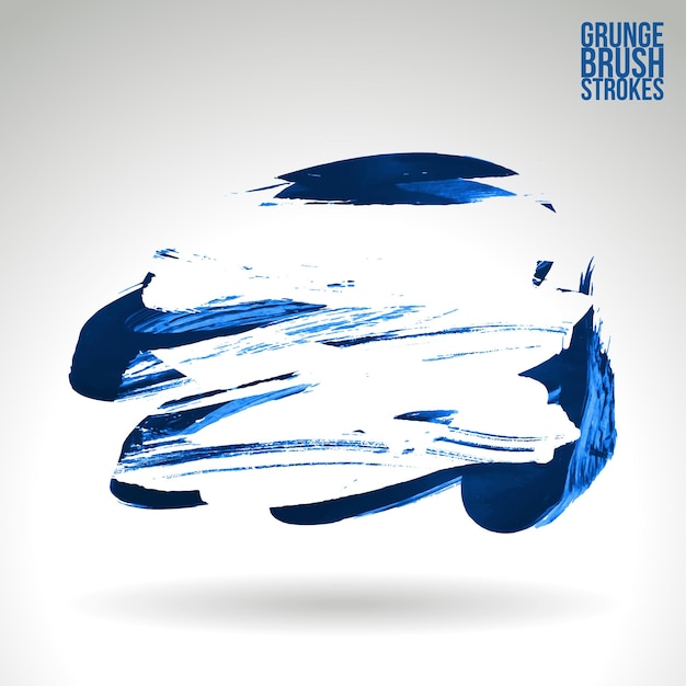 blue brush stroke and texture grunge vector abstract hand painted element