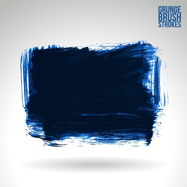 Blue brush stroke and texture Grunge vector abstract hand painted element