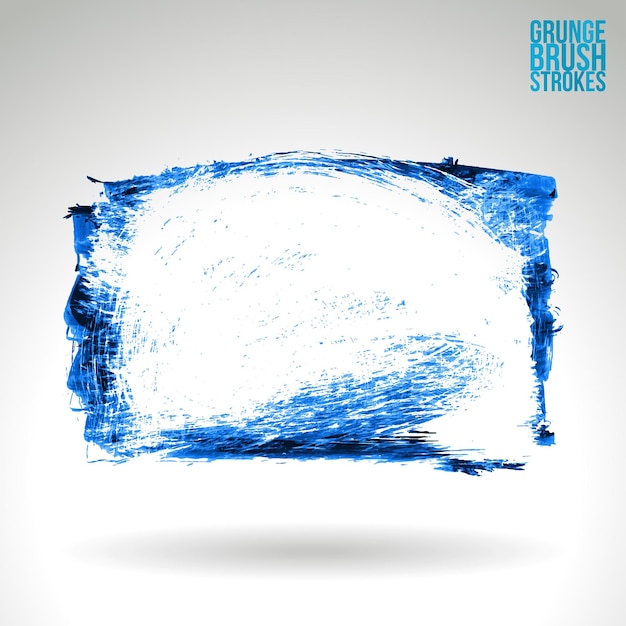 Vettore pennellata blu e texture elemento dipinto a mano astratto di vettore di lerciume