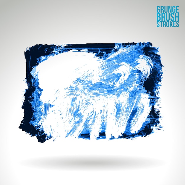 Vector blue brush stroke and texture grunge vector abstract hand painted element