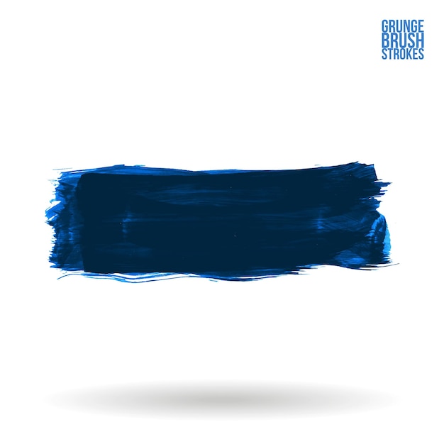 Blue brush stroke and texture grunge vector abstract hand painted element