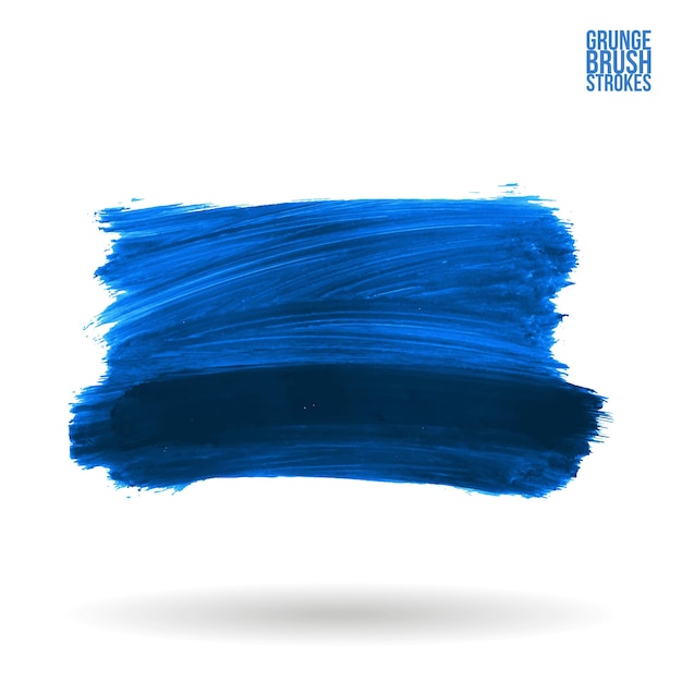 Blue brush stroke and texture Grunge vector abstract hand painted element