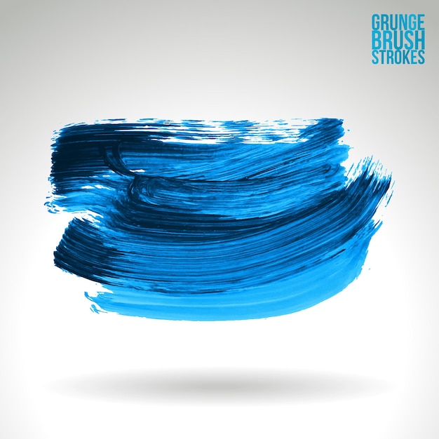 Blue brush stroke and texture. Grunge vector abstract hand - painted element.