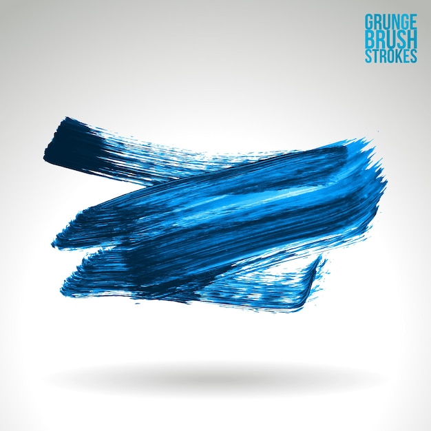 Blue brush stroke and texture. Grunge vector abstract hand - painted element.