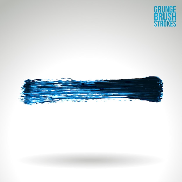 Vector blue brush stroke and texture. grunge vector abstract hand - painted element.