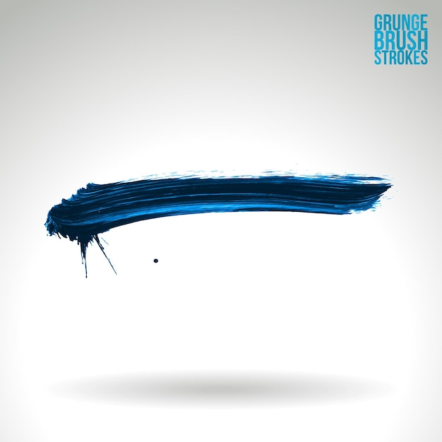 Blue brush stroke and texture. Grunge vector abstract hand - painted element.