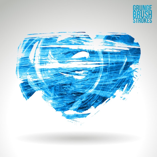 Blue brush stroke and texture. grunge vector abstract hand - painted element.