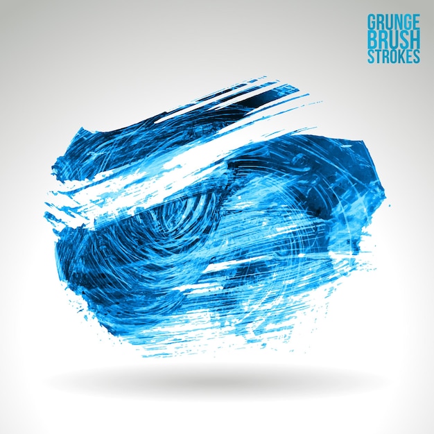 Vector blue brush stroke and texture. grunge vector abstract hand - painted element.