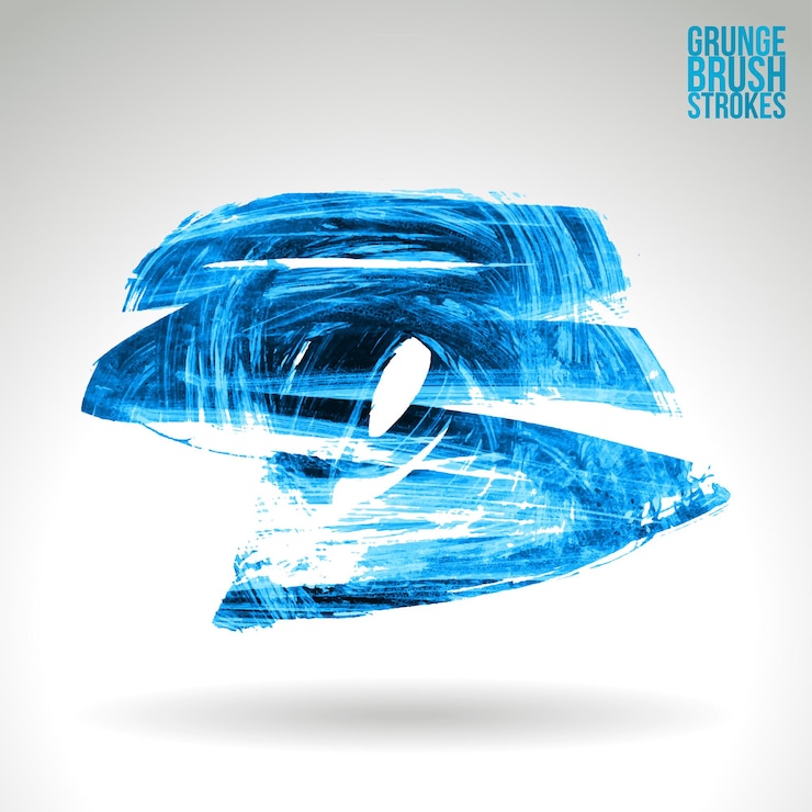 Vector blue brush stroke and texture. grunge vector abstract hand - painted element.