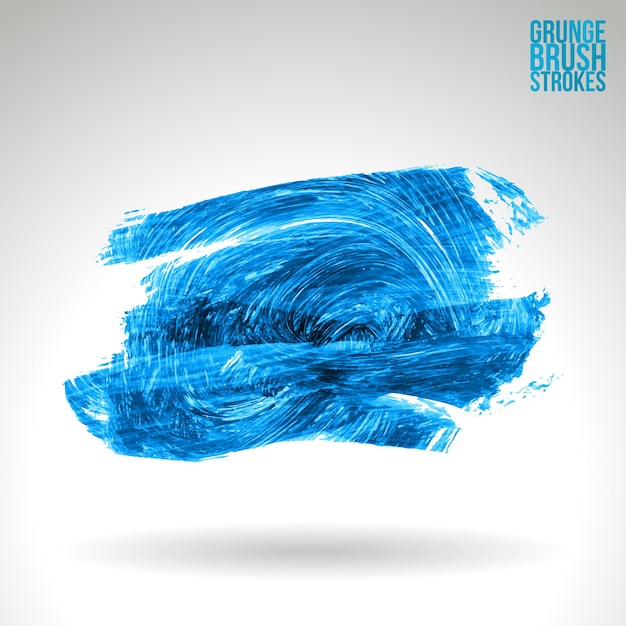 Blue brush stroke and texture. grunge vector abstract hand - painted element.