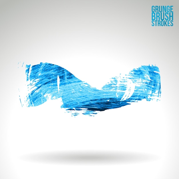 Blue brush stroke and texture. grunge vector abstract hand - painted element.