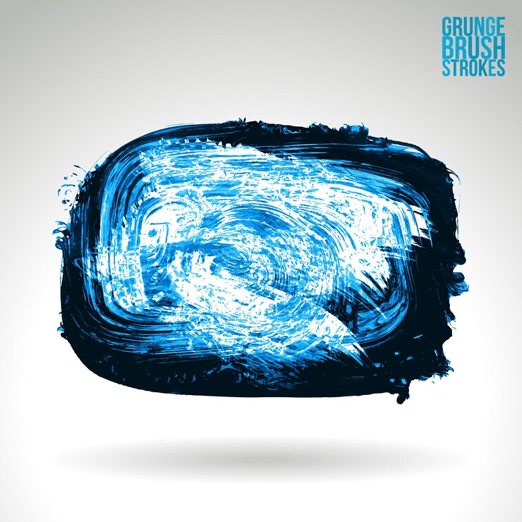 Vector blue brush stroke and texture. grunge vector abstract hand - painted element.