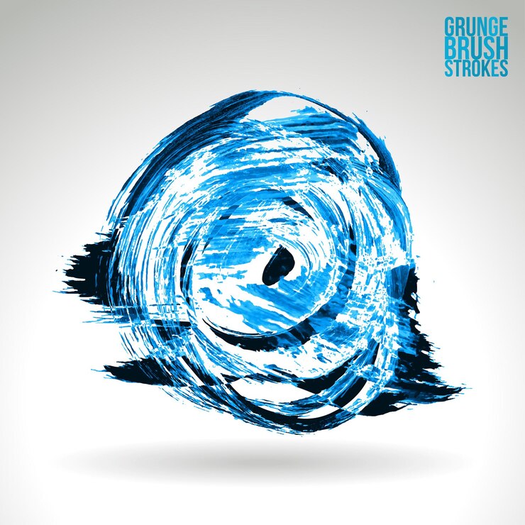 Vector blue brush stroke and texture. grunge vector abstract hand - painted element.