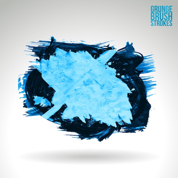 Vector blue brush stroke and texture. grunge vector abstract hand - painted element.