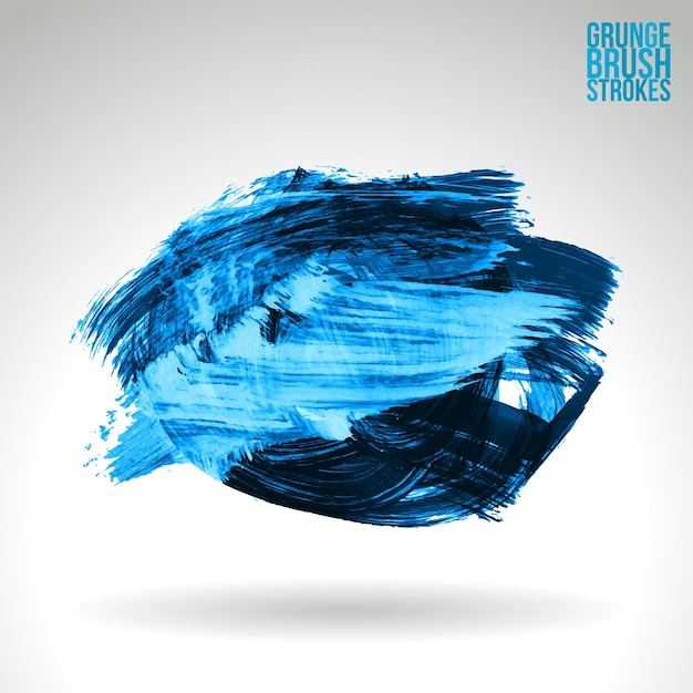 Blue brush stroke and texture. Grunge vector abstract hand - painted element.