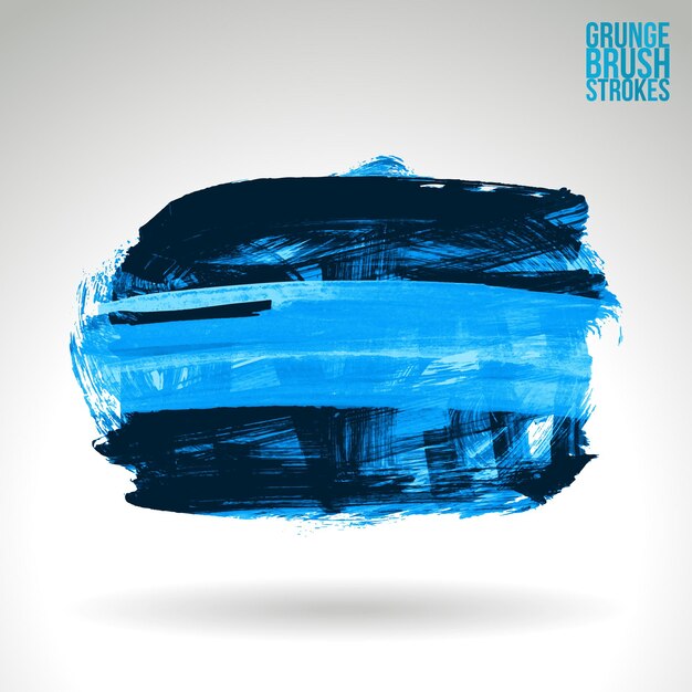 Blue brush stroke and texture. grunge vector abstract hand - painted element.