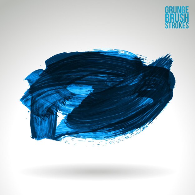 Blue brush stroke and texture. Grunge vector abstract hand - painted element.