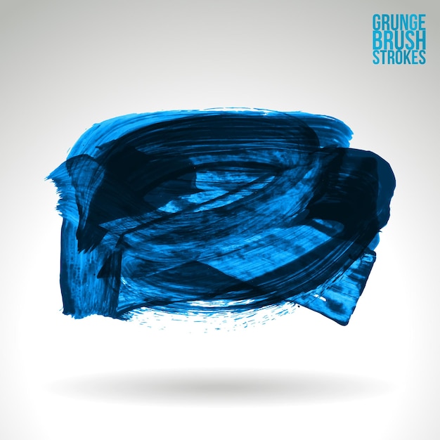 Blue brush stroke and texture. Grunge vector abstract hand - painted element.