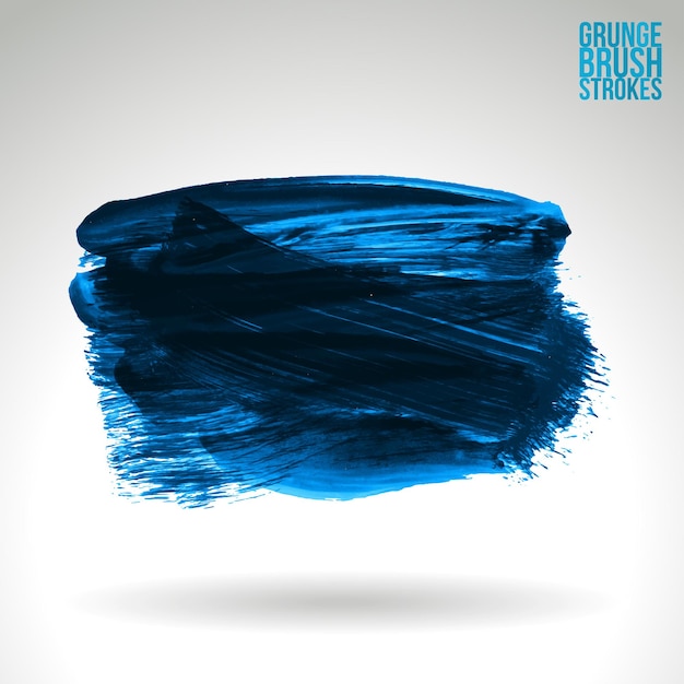 Blue brush stroke and texture. Grunge vector abstract hand - painted element.