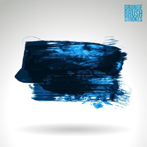 Vector blue brush stroke and texture. grunge vector abstract hand - painted element.