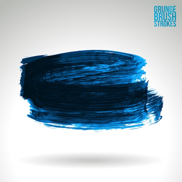 Blue brush stroke and texture. Grunge vector abstract hand - painted element.