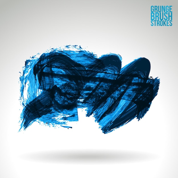 Vector blue brush stroke and texture. grunge vector abstract hand - painted element.