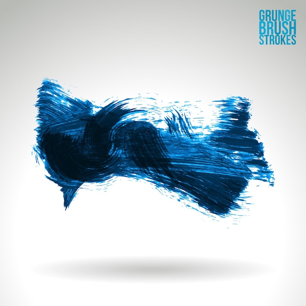 Blue brush stroke and texture. Grunge vector abstract hand - painted element.