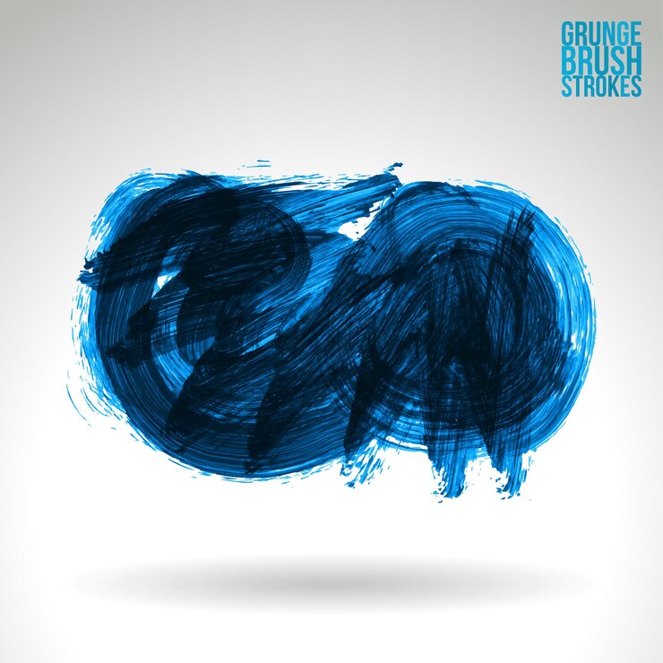 Vector blue brush stroke and texture. grunge vector abstract hand - painted element.