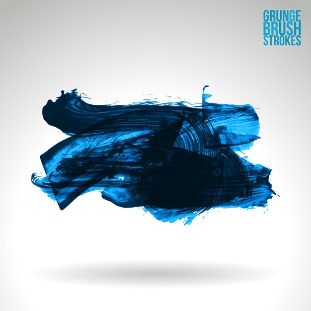 Blue brush stroke and texture. grunge vector abstract hand - painted element.