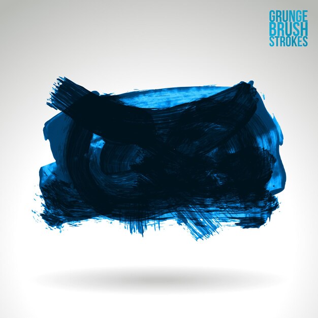 Blue brush stroke and texture. Grunge vector abstract hand - painted element.