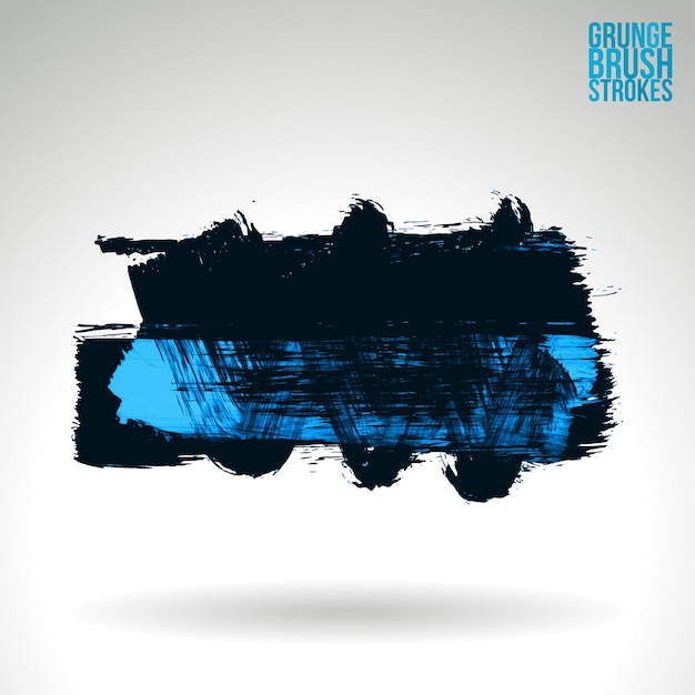 Blue brush stroke and texture. Grunge vector abstract hand - painted element.