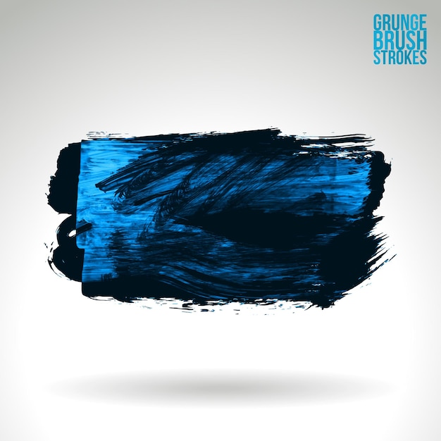 Blue brush stroke and texture. Grunge vector abstract hand - painted element.