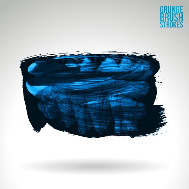 Blue brush stroke and texture. Grunge vector abstract hand - painted element.