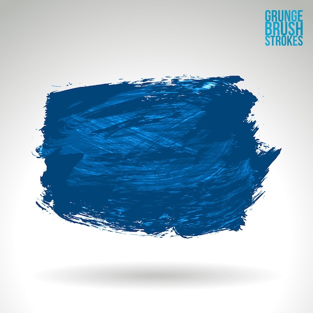 Blue brush stroke and texture. Grunge vector abstract hand - painted element.