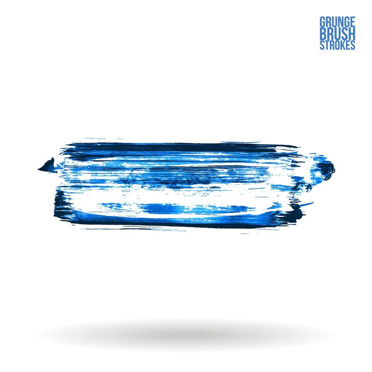 Vector blue brush stroke and texture grunge vector abstract hand painted element