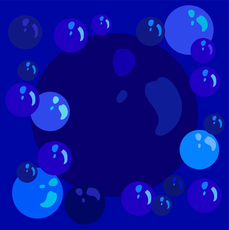 Vector blue bubble abstract background illustration